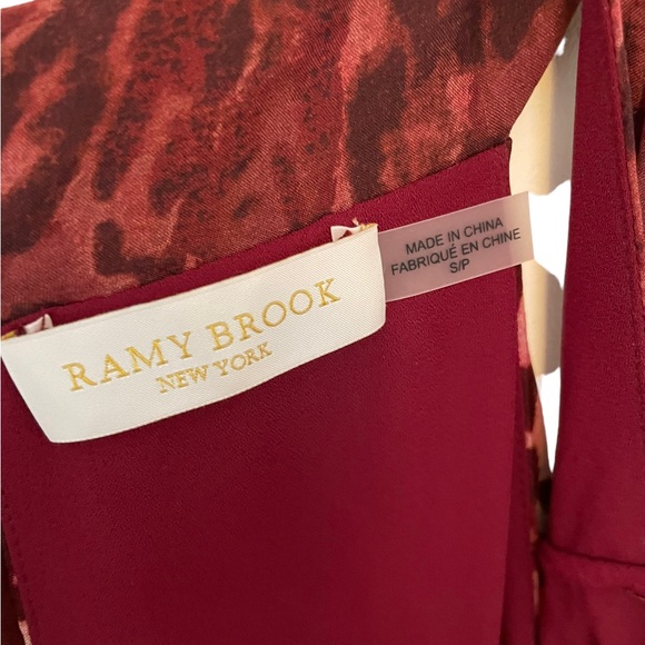 RAMY BROOK | $495 Moe Leopard Printed Midi Silk Dress in Clay Combo, Size Small - Picture 5 of 8